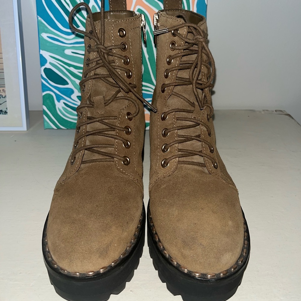Vince Camuto Brown Combat Boots